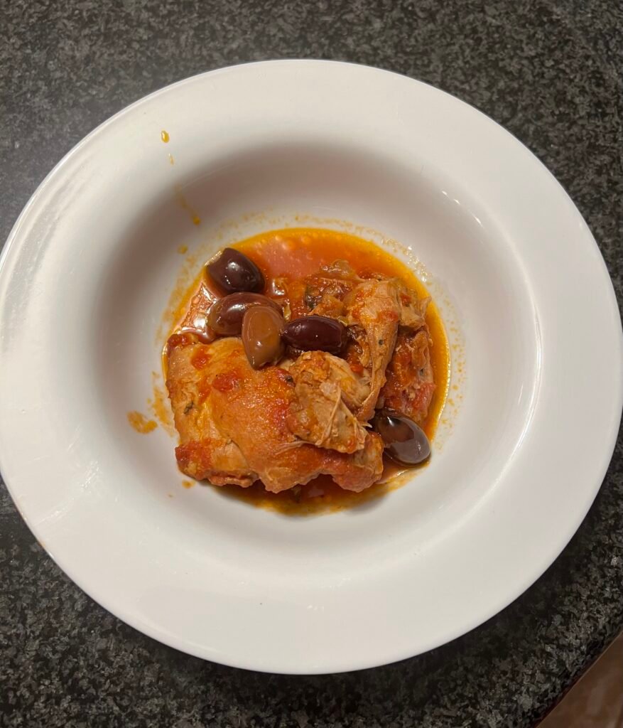 Slow Cooked Chicken Thighs with Kalamata Olives