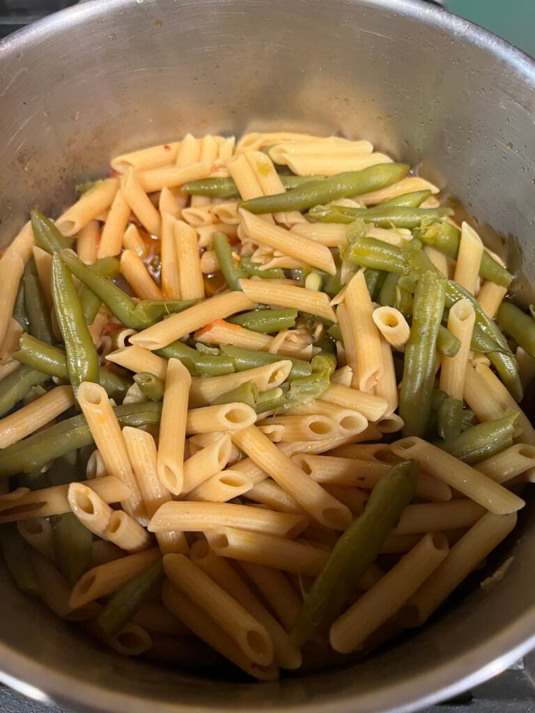 String Beans with Yellow Pea Pasta